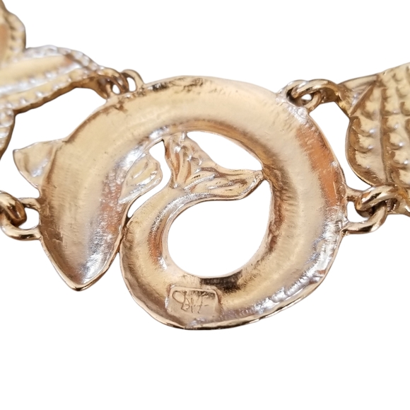 Vintage Diane Von Furstenberg Couture Gold Tone Nautical Statement Necklace - Picture 7 of 14